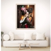 Obrazy diamentowe 5d 30 x 40 cm - gejsza z wachlarzem